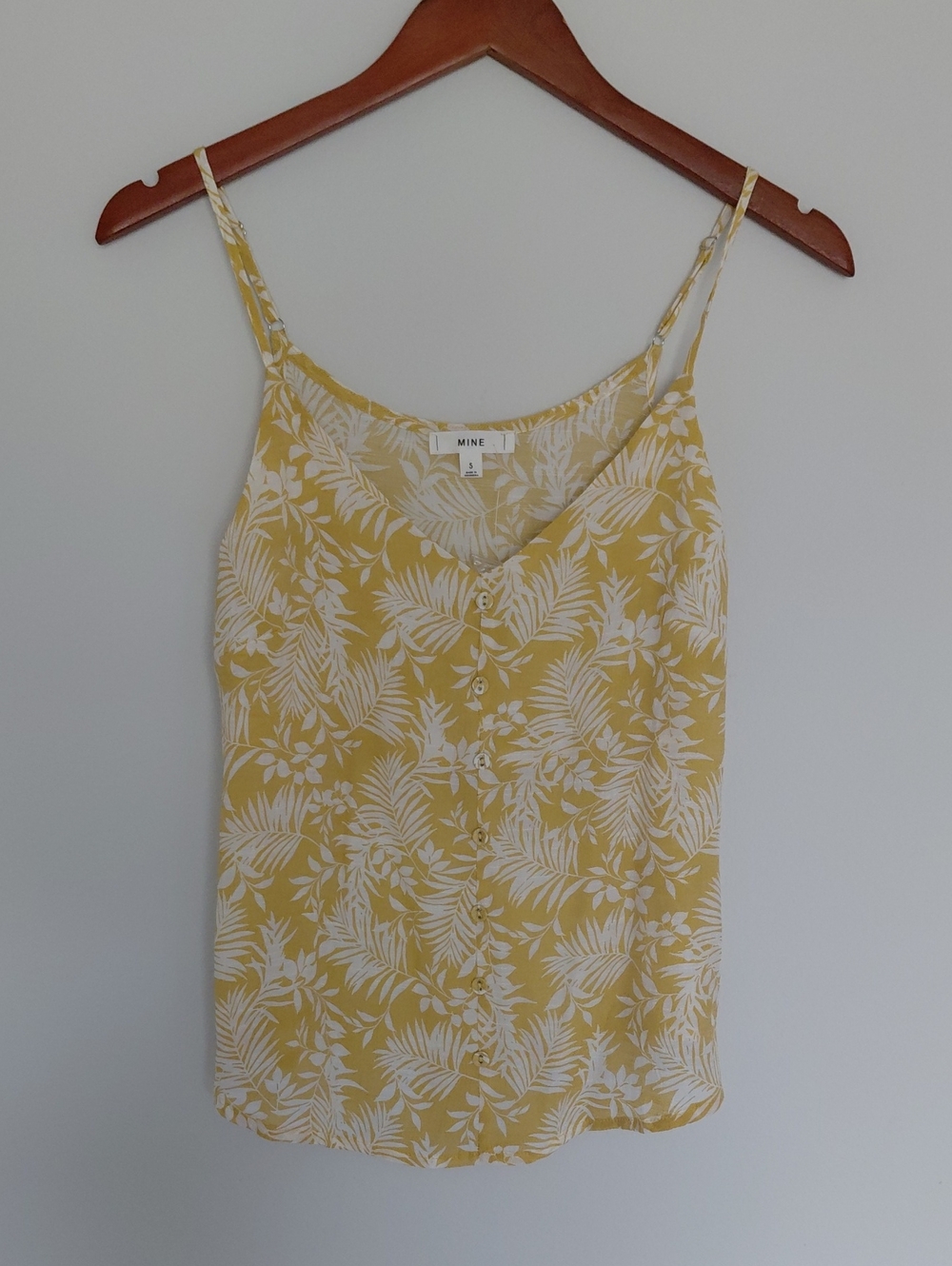 MINE Yellow & White Floral V-Neck Tank Top